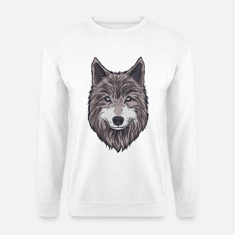 Stolzer Wolfskopf - Unisex Pullover - Weiß