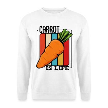 Carrot in front of colorful stripes - Unisex Sweatshirt - white - Front