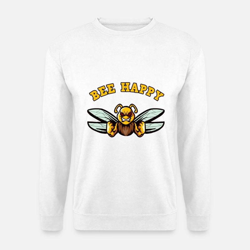 Bee Lucky Motif with Aggression - Unisex Sweatshirt - white