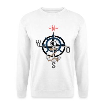 Kompass Anker und Steuerrad - Unisex Pullover - Weiß - Vorne