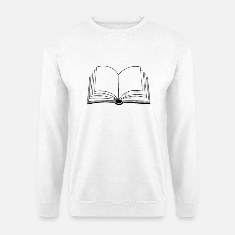 Bücher offenes Buch - Unisex Pullover - Weiß