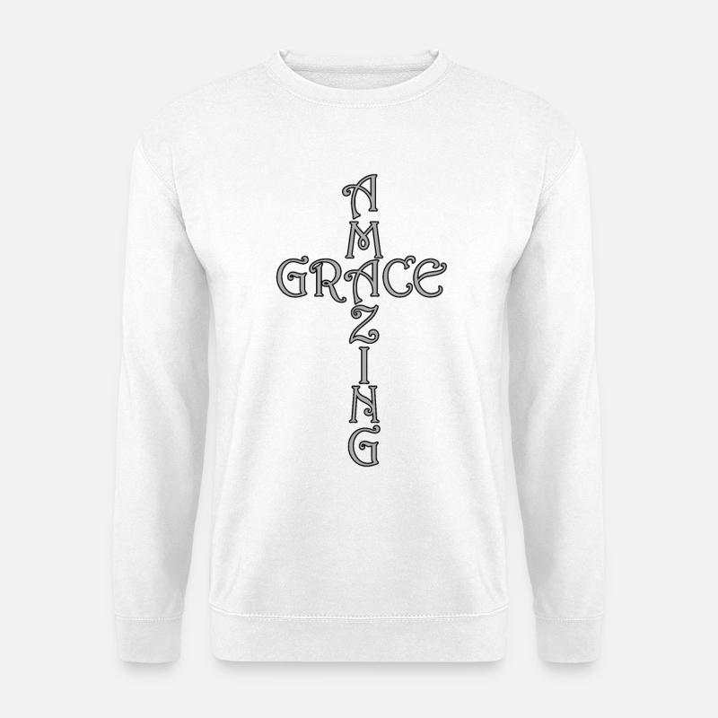 Glaubenskreuz Design mit Schriftzug - Unisex Pullover - Weiß