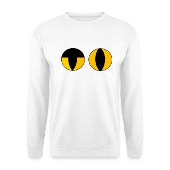 Fragende Augen cooler Katzenblick - Unisex Pullover - Weiß - Vorne
