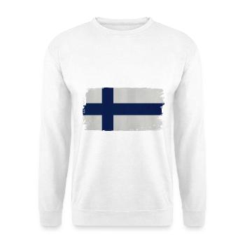 Drapeau finlandais aspect acrylique - Sweat-shirt Unisexe - blanc - Devant