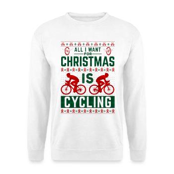Tout ce que je veux pour Noël, c’est faire du vélo - Sweat-shirt Unisexe - blanc - Devant
