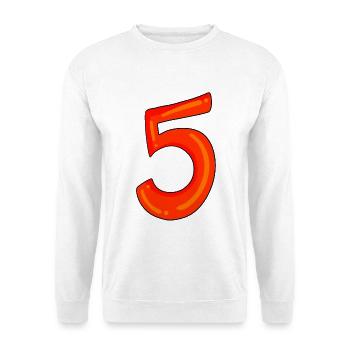 Number 5 red number five - Unisex Sweatshirt - white - Front