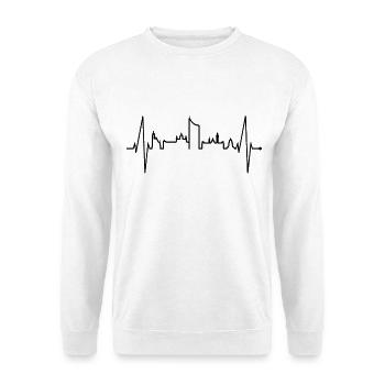 Leipzig Skyline Heartbeat Leipzig Heart Leibzsch - Sweat-shirt Unisexe - blanc - Devant
