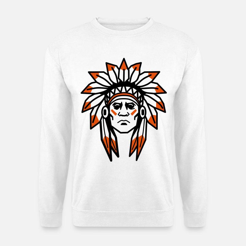 Native Americans Apache Native Chief - Unisex Sweatshirt - white