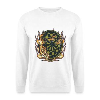 Dartboard flames gift idea - Unisex Sweatshirt - white - Front