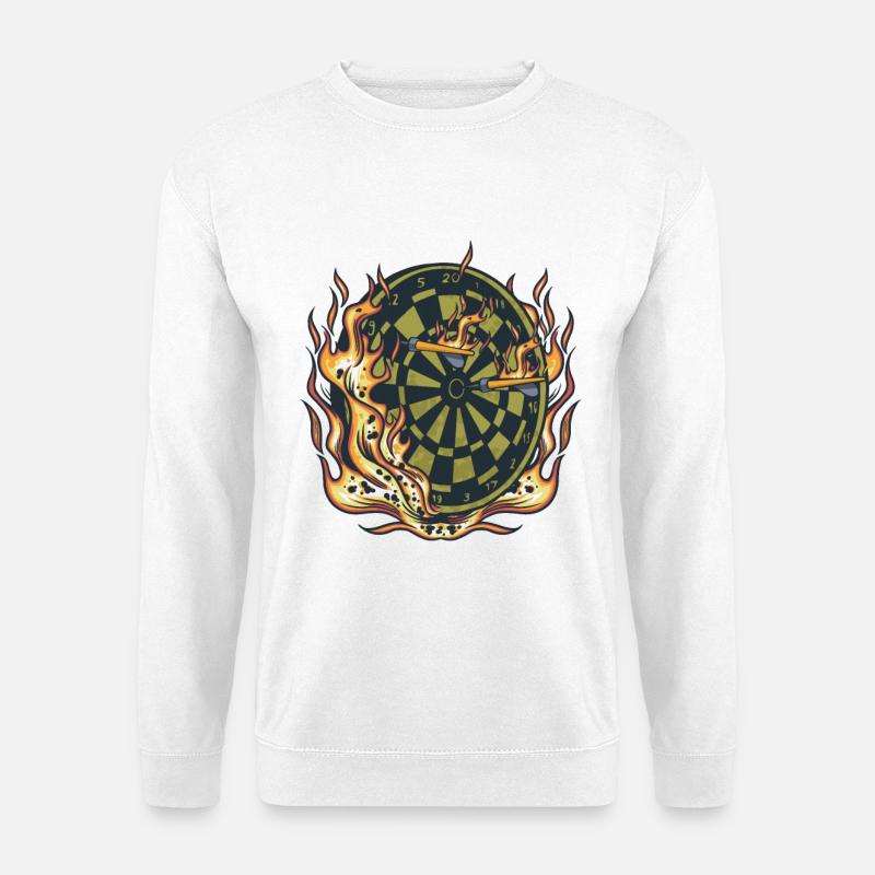 Dartboard Flammen Geschenkidee - Unisex Pullover - Weiß