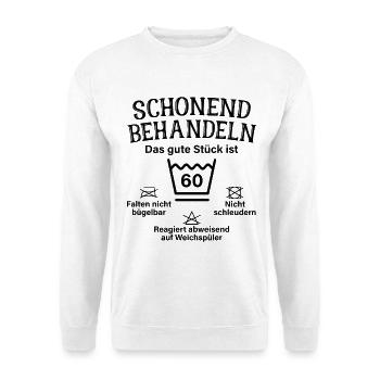 Schonend Behandeln Männer Geschenk 60. Geburtstag - Unisex Pullover - Weiß - Vorne