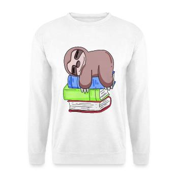 Sloth Book Books Reading - Unisex Sweatshirt - white - Front