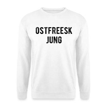 Ostfreesk Jung Ostfriesland Plattdeutsch Dialekt - Unisex Pullover - Weiß - Vorne