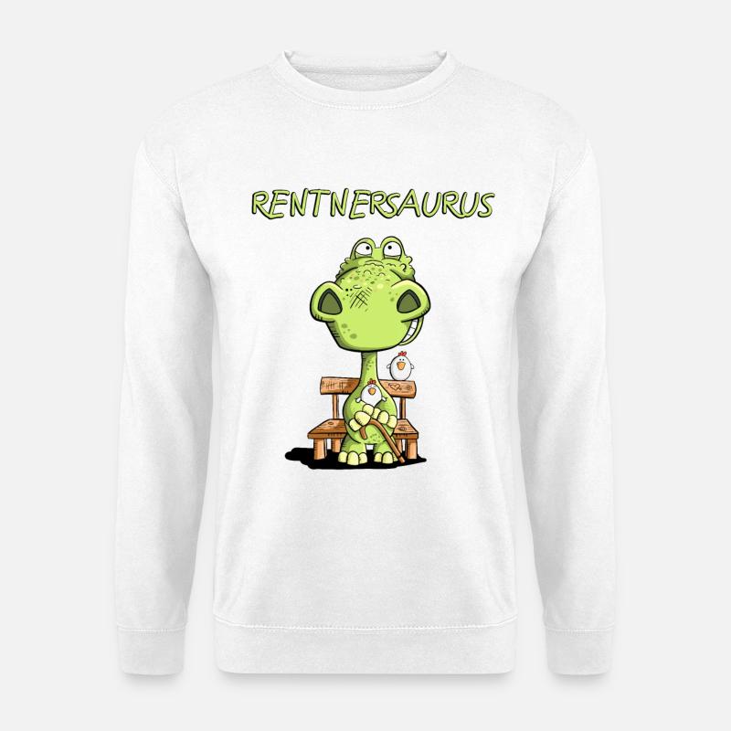 Rentnersaurus I Rentner Dinosaurier Comic I Senior - Unisex Pullover - Weiß