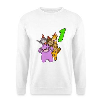 1er anniversaire t-shirt de la jungle - Sweat-shirt Unisexe - blanc - Devant