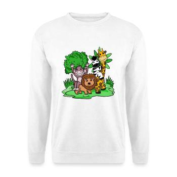 Jungle animaux Mignon - Sweat-shirt Unisexe - blanc - Devant
