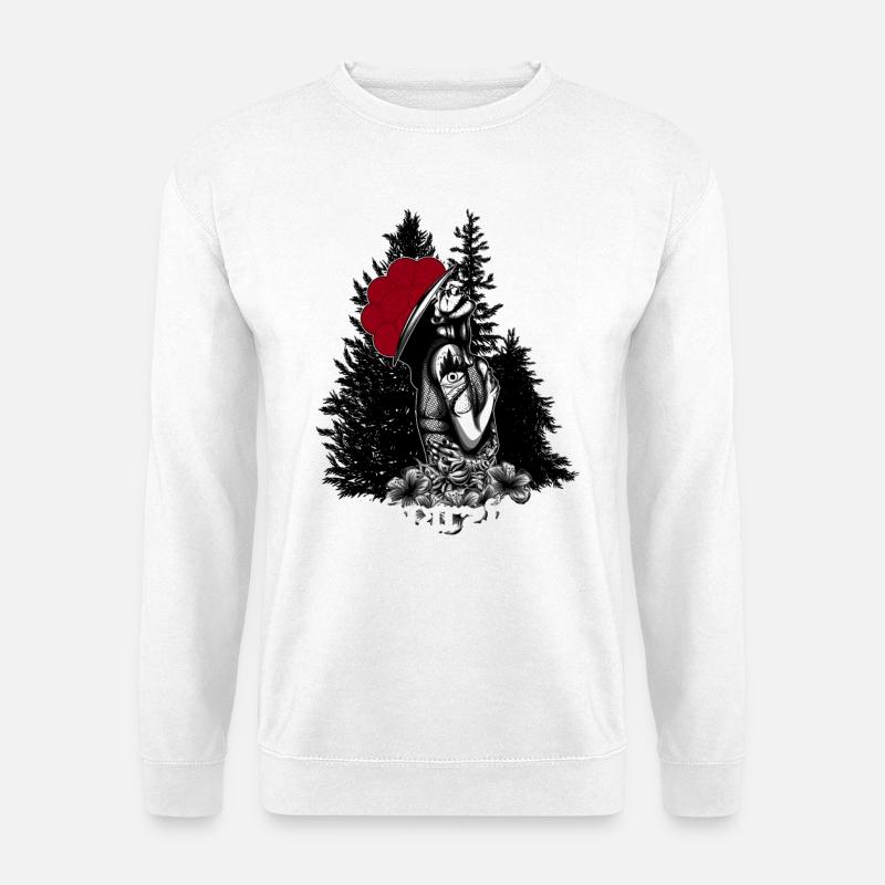 Schwarzwaldmädel Bollenhut Schwarzwald Bild Modern - Unisex Pullover - Weiß