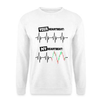 Trader Heartbeat My Heartbeat Stocks Stock Exchange Forex - Unisex Sweatshirt - white - Front