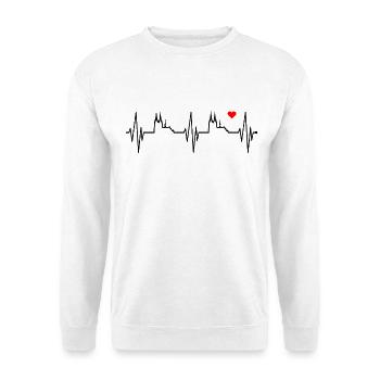 Cologne Skyline battement de coeur coeur coeur Kölsch Kölner - Sweat-shirt Unisexe - blanc - Devant