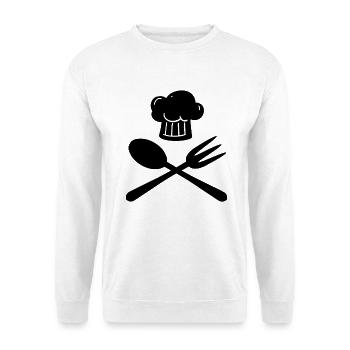Fourchette et cuillère - Sweat-shirt Unisexe - blanc - Devant