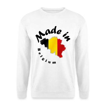Vertikale Trikolorekarte Belgiens - Unisex Pullover - Weiß - Vorne