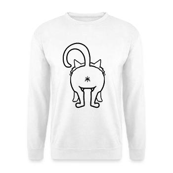 Cat from behind - cat's ass - Unisex Sweatshirt - white - Front