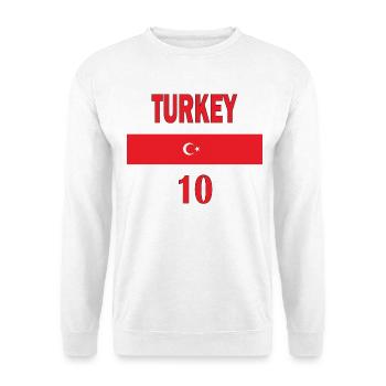 Türkische Fußballmannschaft Nummer zehn Sportgeschenk - Unisex Pullover - Weiß - Vorne