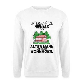 Alter Mann Wohnmobil - Unisex Pullover - Weiß - Vorne