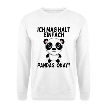 Ich mag Pandas - Unisex Pullover - Weiß - Vorne