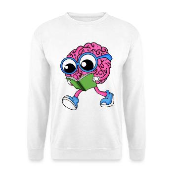 Cerveau en lecture - Sweat-shirt Unisexe - blanc - Devant