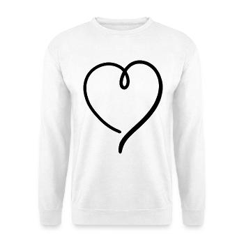 Coeur Noir Moderne - Sweat-shirt Unisexe - blanc - Devant