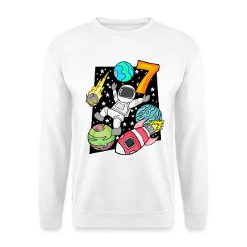 7th Birthday - Astronaut Boys Children's Birthday - Unisex Sweatshirt - white - Front