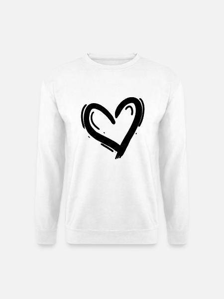 Coeur Noir - Sweat-shirt Unisexe - blanc