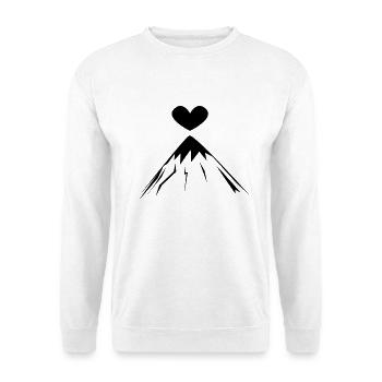 Montagne montagne sommet pic coeur - Sweat-shirt Unisexe - blanc - Devant