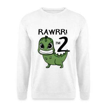 2. Geburtstag - 2 Jahre alt - Ich bin 2 - Unisex Pullover - Weiß - Vorne