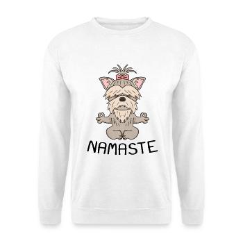 Hund Yoga Namaste Yorkshire Terrier Meditation - Unisex Pullover - Weiß - Vorne