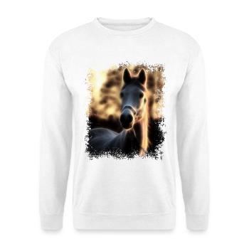 Pferd Goldener Schimmel - Unisex Pullover - Weiß - Vorne