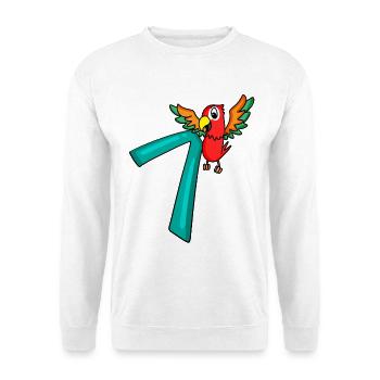 7 anniversaire Perroquet - 7 ans cadeau - Sweat-shirt Unisexe - blanc - Devant