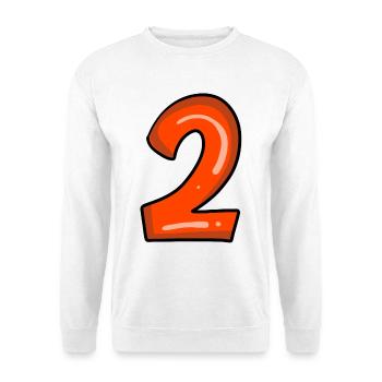 2 rouge - Sweat-shirt Unisexe - blanc - Devant