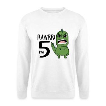 5. Geburtstag - 5 Jahre alt - Ich bin 5 - Unisex Pullover - Weiß - Vorne