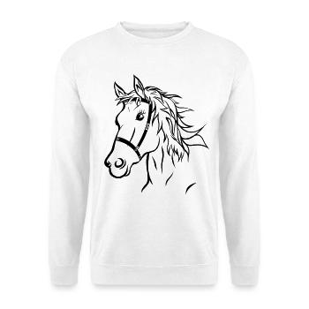 Tête de cheval silhouette cheval équitation cadeau - Sweat-shirt Unisexe - blanc - Devant