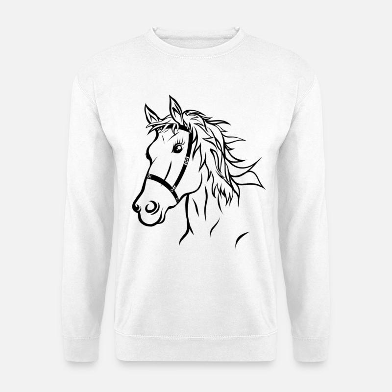 Pferdekopf Pferd Reiten Geschenk - Unisex Pullover - Weiß