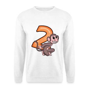 2 years - monkey - 2nd birthday motif - Unisex Sweatshirt - white - Front