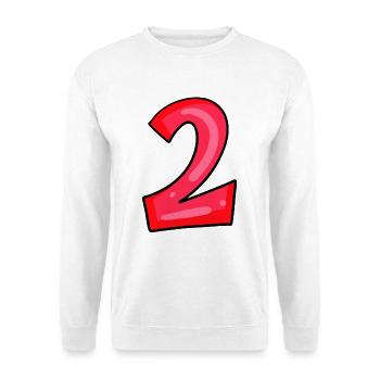 2 rouge - Sweat-shirt Unisexe - blanc - Devant