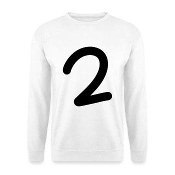 2 Noir - Sweat-shirt Unisexe - blanc - Devant