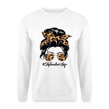 Leopard Bow Hair & Sunglasses - Unisex Sweatshirt - white - Front