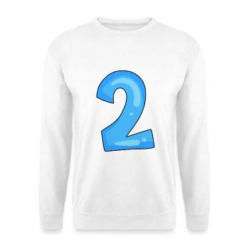 2 bleu - Sweat-shirt Unisexe - blanc - Devant