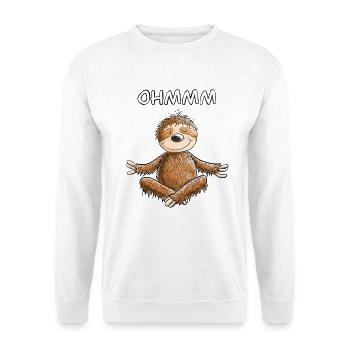 Chillendes Yoga Faultier I Meditation I Fun - Unisex Pullover - Weiß - Vorne