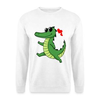 Crocodile - Sweat-shirt Unisexe - blanc - Devant