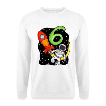 6e anniversaire - 6 ans astronaute cadeau garçons - Sweat-shirt Unisexe - blanc - Devant